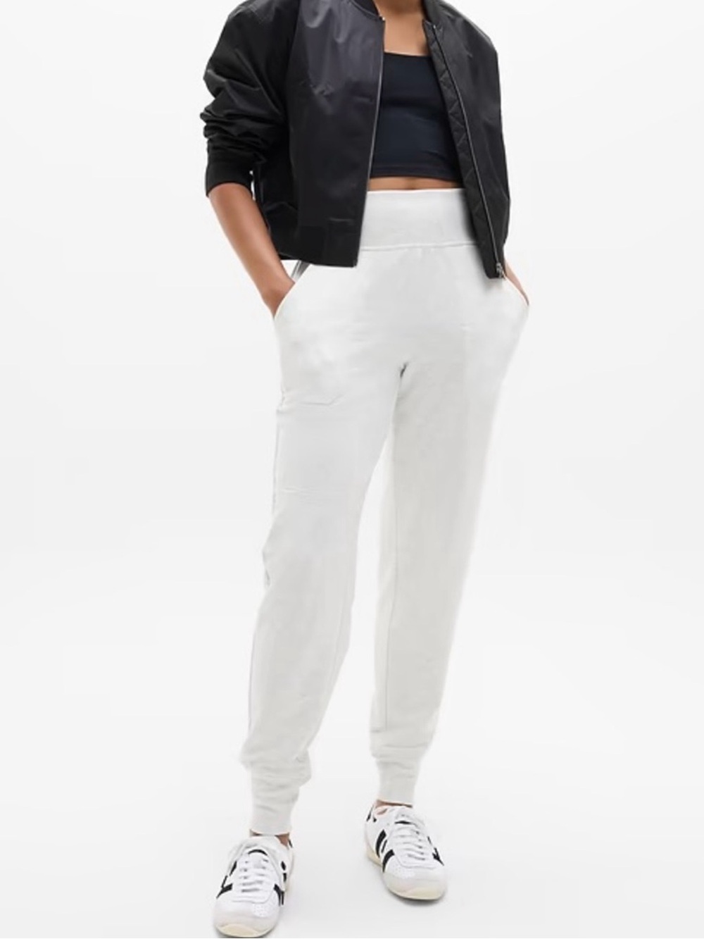 Athleta Coaster Luxe High Rise Jogger Fog Grey Heather Small Petite Activewear